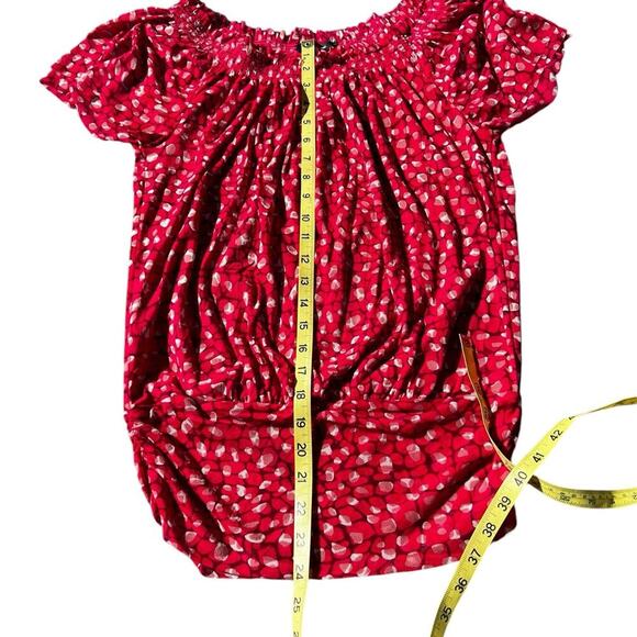 Express women’s size M casual top, elastic neckline pink with dots - Picture 8 of 8